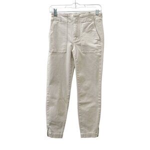 Kut From The Kloth Reese Ankle Zip Straight Leg Stretch White Pants Women Size 0